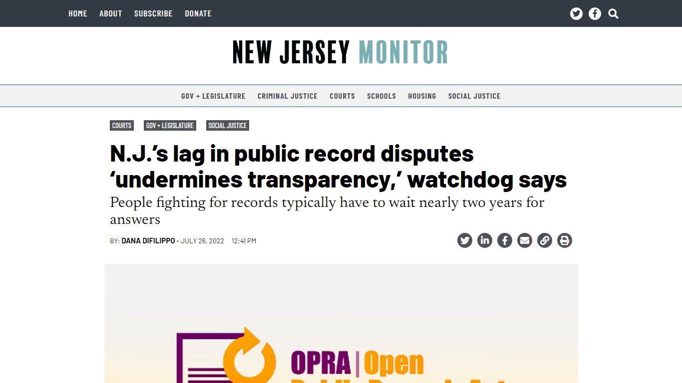 N.J.'s lag in public record disputes 'undermines transparency ...