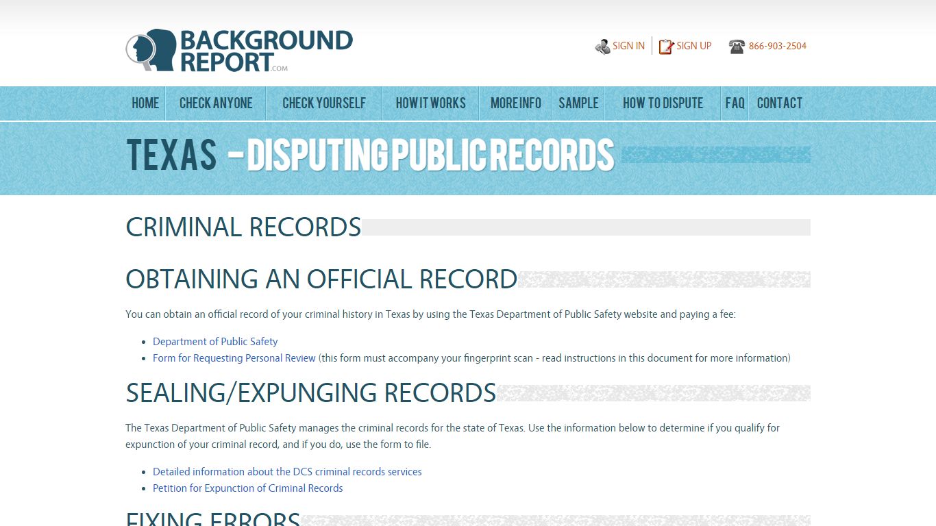 How To Dispute Public Records in Texas | BackgroundReport.com