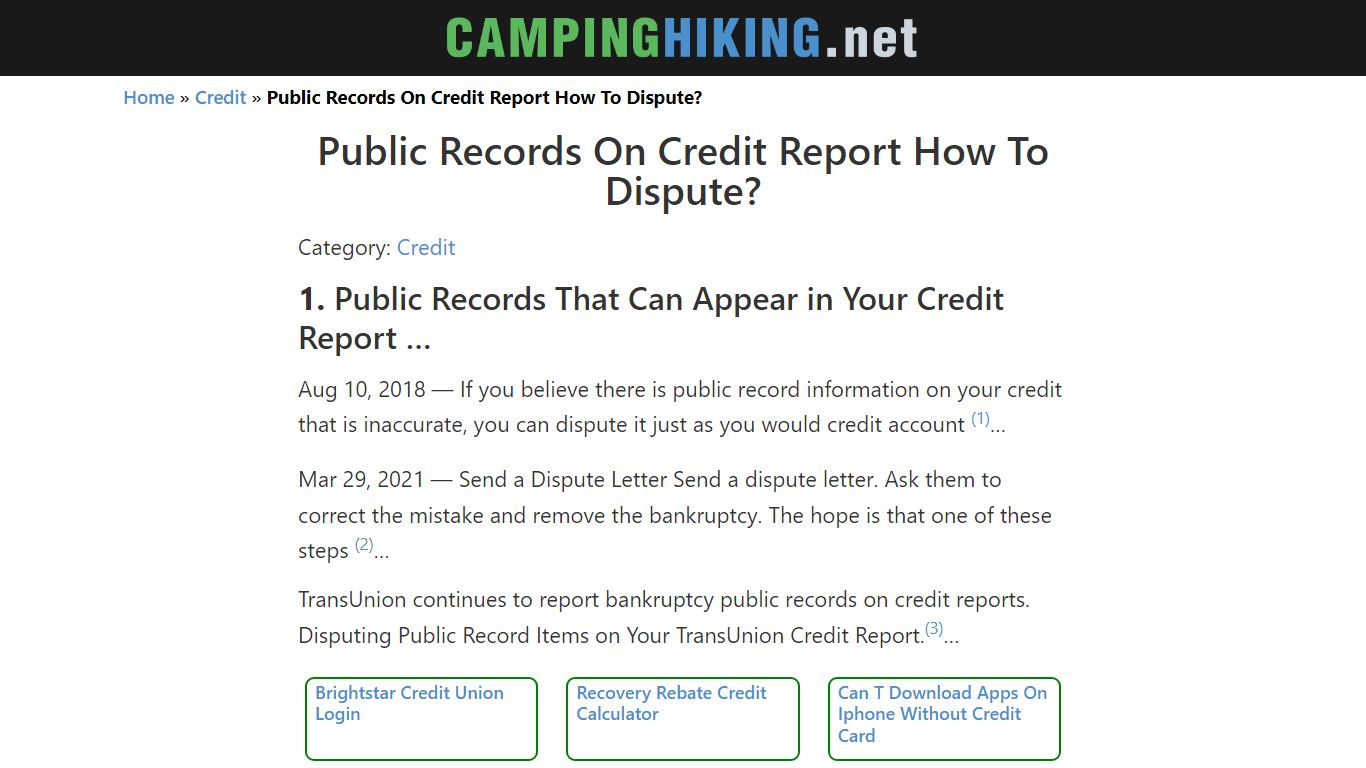 Public Records On Credit Report How To Dispute?